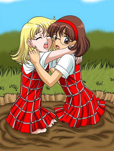 Schoolgirls in Quicksand 2 by Usikujumba on DeviantArt