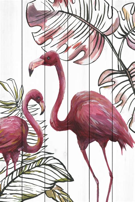 Tropical Flamingos I | Painting prints, Giclee painting, Painting