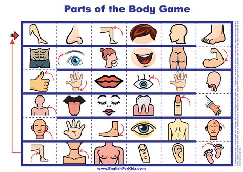 Parts of the Body - Printable Board Game