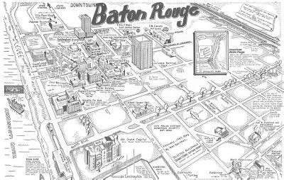 The Barthet Gallery: Baton Rouge Pictorial Map