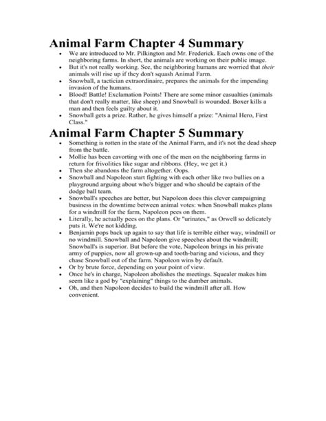 Animal Farm Chapter 4 Summary