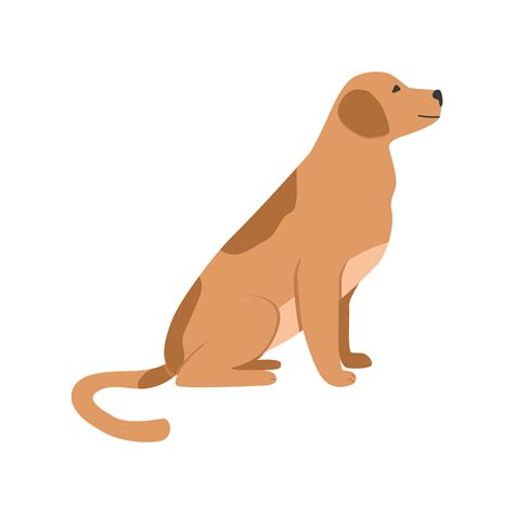 Dog side view vector. Sitting dog colour clip art. Cute dog icon. Cute ...