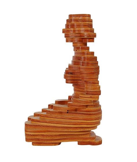 Mid-Century Modern Stacked Plywood Sculpture in Art Deco Figural Form ...