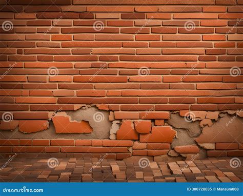 Close Up Old Broken Brick Wall Texture Stock Illustration ...