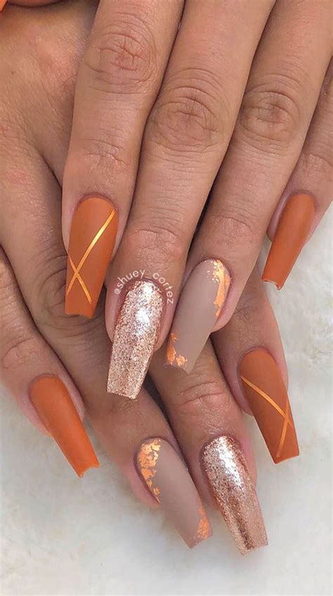 orange and gold nail designs - monochromaticstilllifepainting