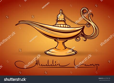 Aladdin Magic Genie Lamp Vector Illustration Stock Vector (Royalty Free ...