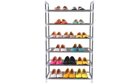 Canvas Shelved Shoe Storage Unit | Groupon