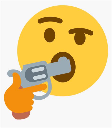 Guninmouth - Emoji With Gun In Mouth, HD Png Download - kindpng