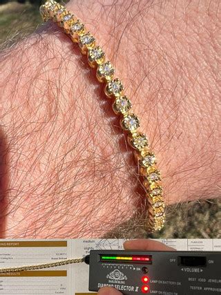 MOISSANITE Tennis Bracelet 14k Gold Plated 925 Silver Yellow Canary 3mm ...