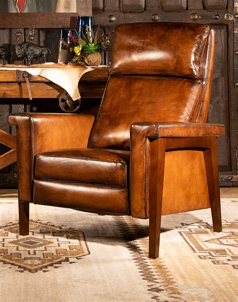 Slayden Mocha Leather Recliner | Modern Rustic | American Made - Adobe ...