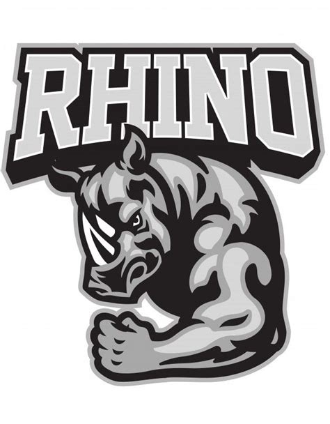 Rhino Mascot Showing His Muscle Arm in 2021 | Rhino, Rhino art, Mascot