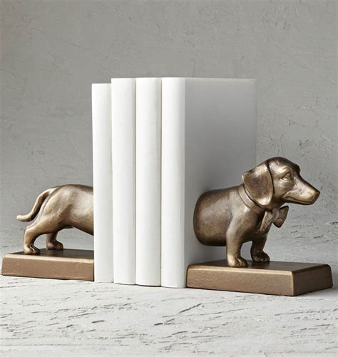 Dashing Dalton Dachshund Bookends - Brass | Frontgate | Dachshund ...