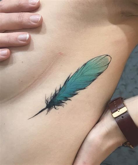 Feather Tattoo by Mankarot Owl Feather Tattoos, Feather Tattoo Colour ...