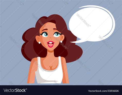 Cartoon woman with speech bubble Royalty Free Vector Image