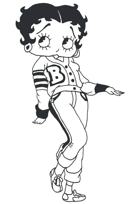 Cool Betty Boop Coloring Page - Free Printable Coloring Pages for Kids