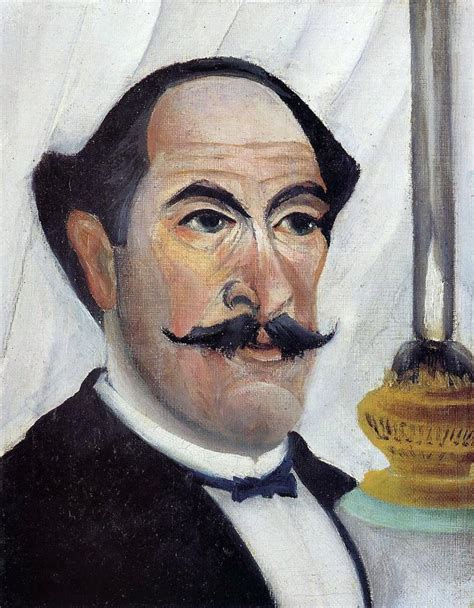 Self Portrait with a Lamp by Henri Rousseau - Hand Painted Oil Painting ...