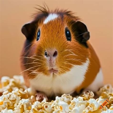 Guinea pig eating popcorn on Craiyon