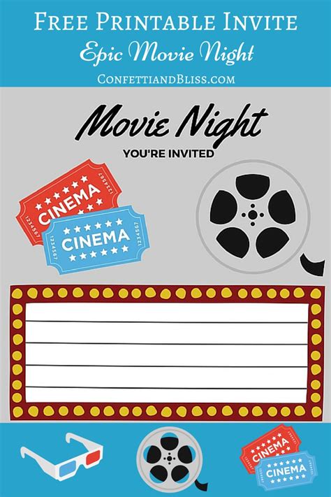 Printable Movie Night Ticket Template