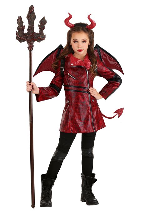 Girl's Leather Devil Costume