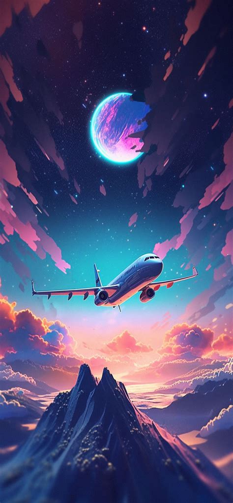 The Plane Flying above the Mountains Art Wallpapers - Wallpapers Clan