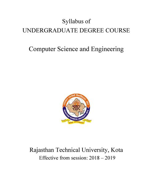 Syllabus-CS - Syllabus of UNDERGRADUATE DEGREE COURSE Computer Science ...