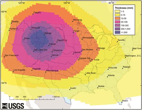 Yellowstone Supervolcano Map Of Destruction - Channa Antonetta