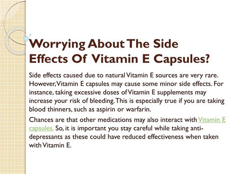 Vitamin E Supplement Side Effects : VITAMIN E (MEDICINAL CHEMISTRY) BY ...