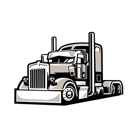 Semi Truck 18 Wheeler Vector Side View in White Background 7795934 ...