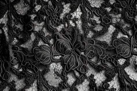 Premium AI Image | Texture of black lace background