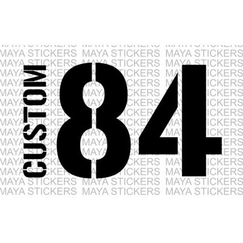 Name and Number sticker with Stencil style fonts. | Number stickers ...