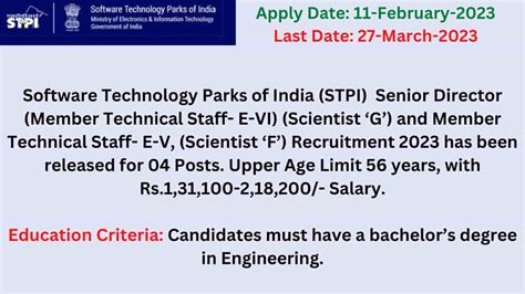 STPI Technical Staff Recruitment 2023 For 4 Posts, Apply Online Easily