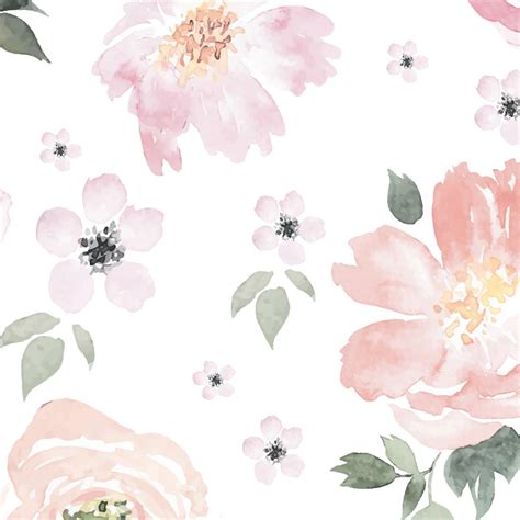 Anewall Pretty In Pink Pastel Floral Removable Pretty Wallpaper