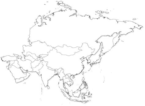 Asia Blank Map, Asia Outline Map