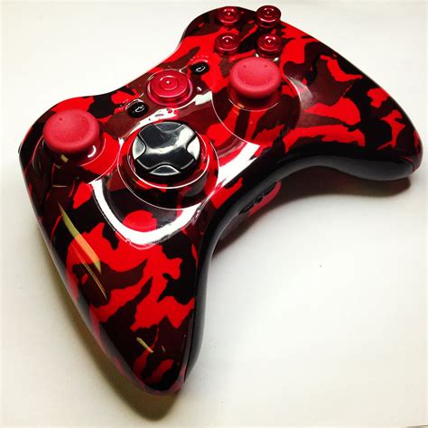 A custom modded Red Urban Camo Xbox 360 rapid fire controller from ...