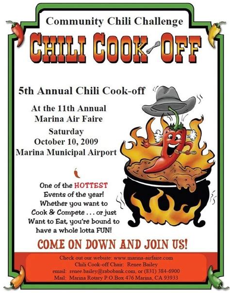 Chili Cook-Off Rules | Distribute the Flier Community chili cook off ...