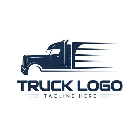 Semi Truck logo side view silhouette illustration 11514548 Vector Art ...