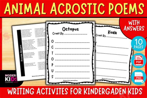 Animal Acrostic Poems Writing Activities Graphic by Ovi's Publishing ...