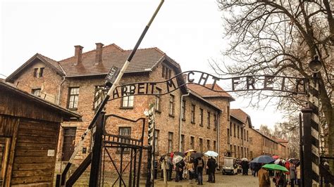 Auschwitz Memorial shares photos of people walking on train track ...