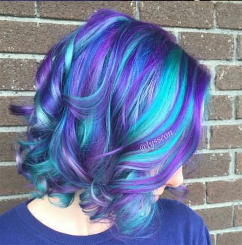 Blue purple dyed hair | Hair color purple, Hair color unique, Hair dye ...