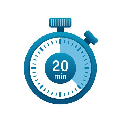 Stopwatch 20 minutes icon illustration in flat style. Timer vector ...