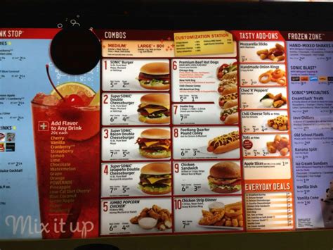 Sonic Drive-in Menu, Menu for Sonic Drive-in, San Angelo, San Angelo ...