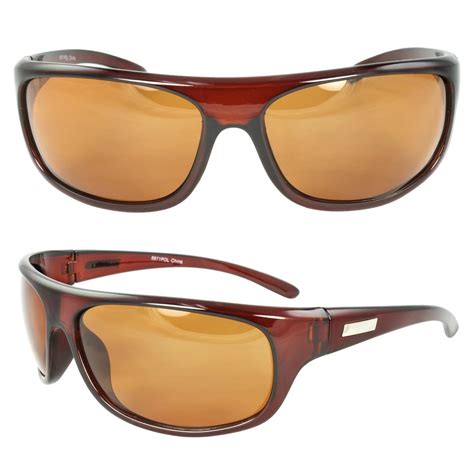 MLC Eyewear - Polarized Wrap Around Fashion Sunglasses Brown Frame ...