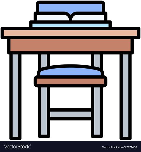 School chair and table icon high related Vector Image