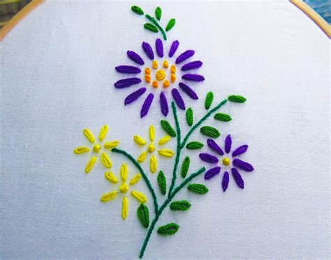 My hand work. Lazy daisy stitch for beginners. How looking is it ...