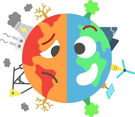 Climate Change Destroying Earth Vector Illustration 3447447 Vector Art ...