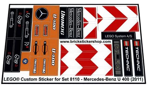 Precut Custom Replacement Stickers for Lego Set 8110 - Mercedes-Benz ...