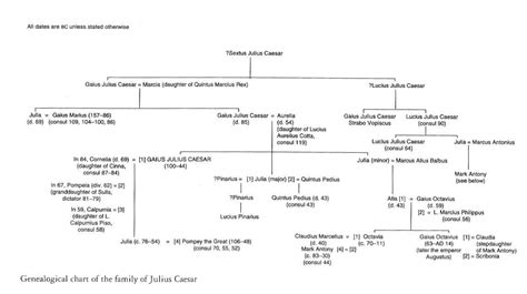 Genealogical chart of the family tree of Julius Caesar. From Antony ...