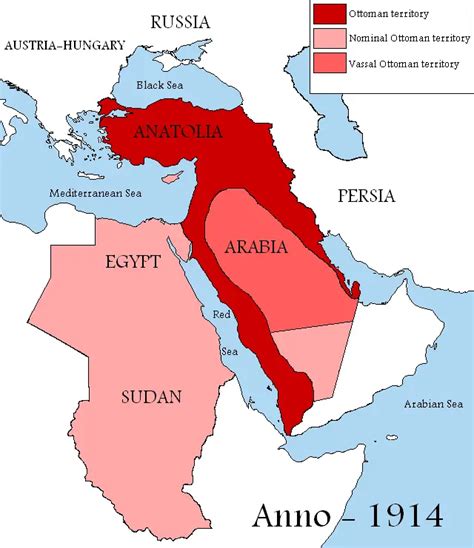 Ottoman Empire In 1914 • Mapsof.net