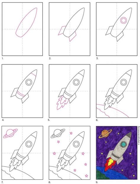 How to Draw a Rocket · Art Projects for Kids