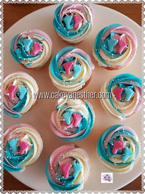 Pin by Karen Grudzinski on Gender reveal cupcakes | Gender reveal ...